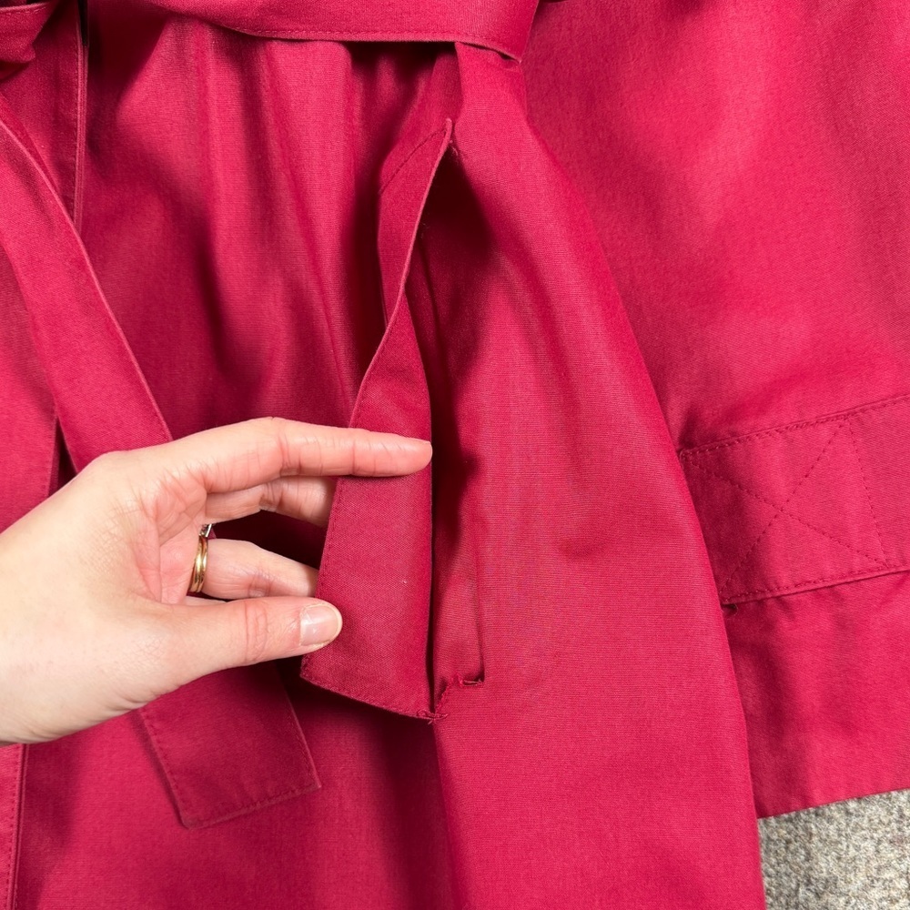 Vintage London Fog Pink Long Belted Trench Coat Women’s Size 14 L/XL Raincoat - Picture 6 of 10